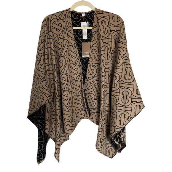Burberry Monogram Logo Reversible Cape Poncho One Size - Picture 1 of 3